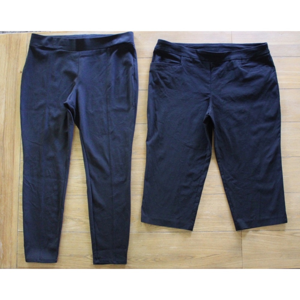 Time & Tru (2) Piece Women’s Pull On Dress Pants and Capri Pants XXL 2X